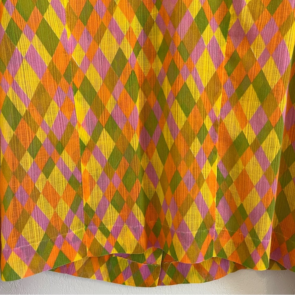 Vintage Diamond Pattern Sheer Button Up - Picture 11 of 16